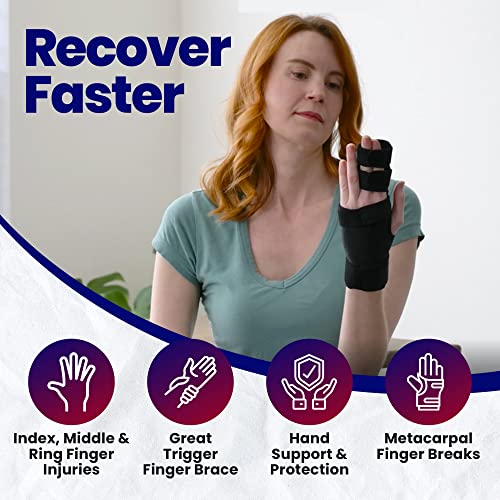 Trigger Finger Splint Finger Brace â Supports Two or Three Fingers. Help Broken Fingers Hand Contractures, Arthritis, Tendonitis, Mallet Fingers or Hand Splint for Metacarpal Fractures (Right - S/Med) by Armstrong Amerika