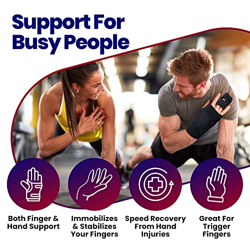 Trigger Finger Splint Finger Brace â Supports Two or Three Fingers. Help Broken Fingers Hand Contractures, Arthritis, Tendonitis, Mallet Fingers or Hand Splint for Metacarpal Fractures (Right - S/Med) by Armstrong Amerika