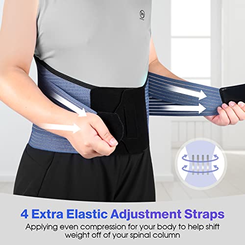 NEENCA Professional Back Support Brace, Adjustable Lumbar Support for Pain Relief of Back/Lumbar/Waist, Waist Wrap with Spring Stabilizers for Injury, Herniated Disc, Sciatica, Scoliosis and more by 