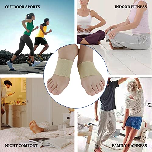 Copper Arch Support Sleeves (4PCS), Plantar Fasciitis Braces for Foot Care, Foot Compression Sleeve for Heel Spurs, Flat & Fallen Arches and High Arch Pain Relief, Arch Support Bands for Women & Men by ANHOGEU