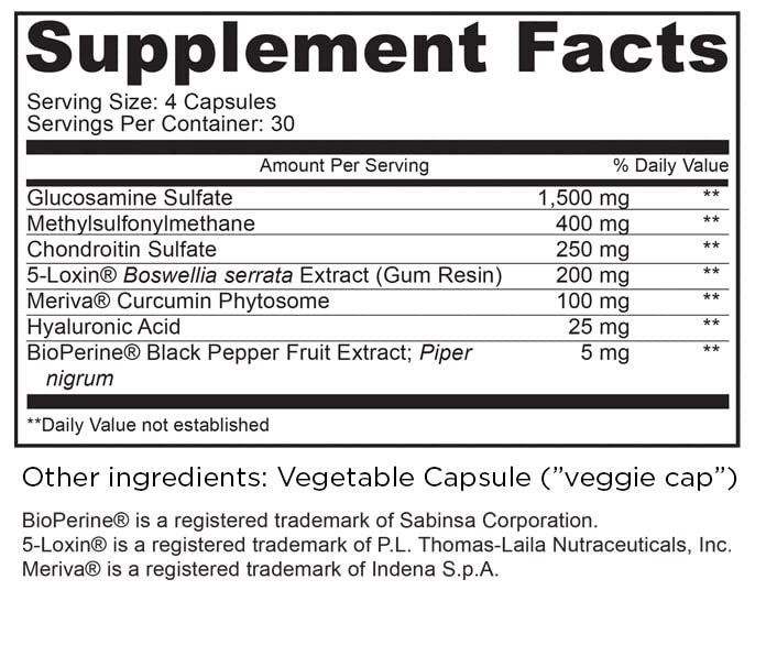 Joint Assist - Glucosamine Chondroitin Turmeric Msm Boswellia - Joint Support & Relief - 120 Capsules by Doctor Danielle