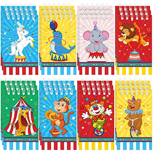 Containlol 24 Pcs Mini Circus Carnival Notebooks Carnival Birthday Party Supplies Goodie Bag Stuffers Journal Notepad Teacher Classroom Supplies for Circus Birthday Baby Shower Showman Themed Party from Containlol
