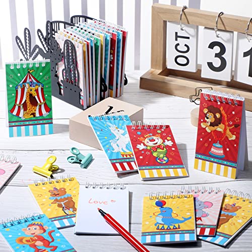 Containlol 24 Pcs Mini Circus Carnival Notebooks Carnival Birthday Party Supplies Goodie Bag Stuffers Journal Notepad Teacher Classroom Supplies for Circus Birthday Baby Shower Showman Themed Party from Containlol