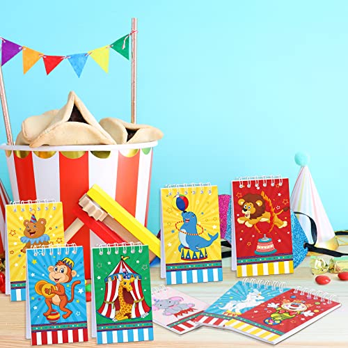 Containlol 24 Pcs Mini Circus Carnival Notebooks Carnival Birthday Party Supplies Goodie Bag Stuffers Journal Notepad Teacher Classroom Supplies for Circus Birthday Baby Shower Showman Themed Party from Containlol