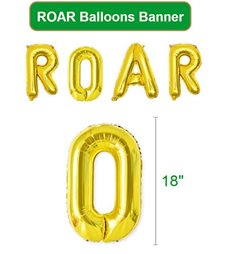 Dinosaur Birthday Decoration Party Supplies Set for Kidâs Party with Balloons Garland, Birthday Party Backdrop, Dinosaur Foil Balloons, Party Curtains, Paper Fan and Pump by FIGEPO