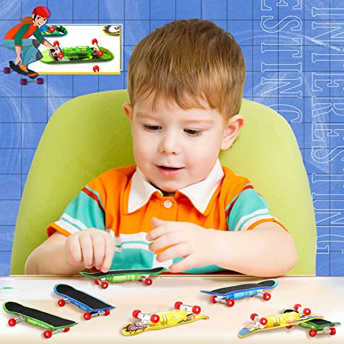 18 Pcs Mini Finger Skateboards Light up LED Finger Toys Novelty Glowing Skateboard Toys Fingerboard Decorations LED Fingertips Movement Finger Toy Skateboard Party Favors for Teens(Stylish Style) by Sosation