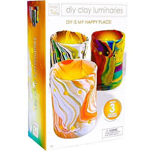 Hapinest Make Your Own Clay Luminaries Arts and Crafts Kit for Kids Girls and Boys Teens Ages 6 7 8 9 10 11 12 Years Old and Up by Island Genius