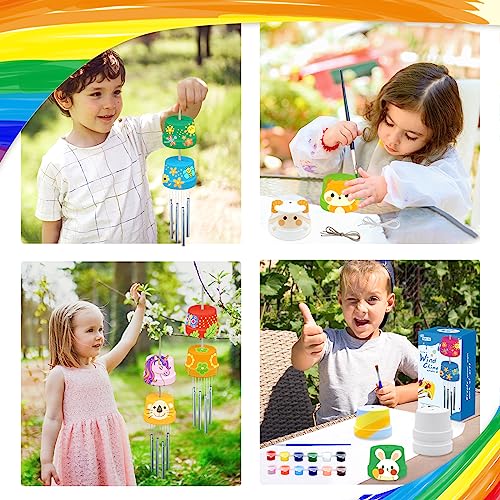 2-Pack Make A Wind Chime Kits - Arts & Crafts Construct & Paint Wind Powered Musical Chime DIY Gift for Kids, Boys & Girls from Gooidea