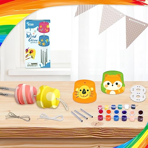 2-Pack Make A Wind Chime Kits - Arts & Crafts Construct & Paint Wind Powered Musical Chime DIY Gift for Kids, Boys & Girls from Gooidea
