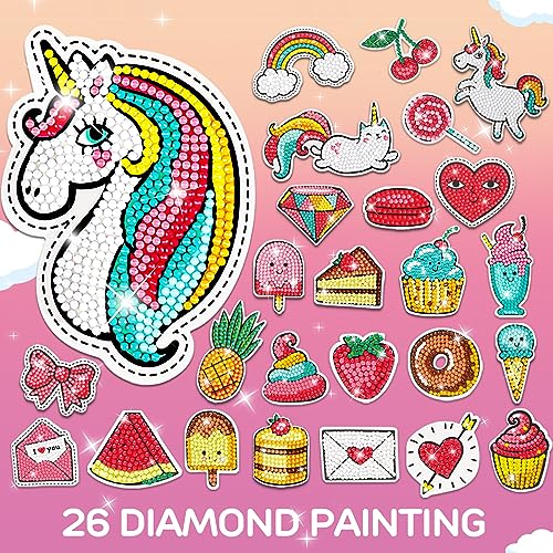 TOY Life 5D Diamond Painting Kits for Kids, 26pcs Diamond Painting Stickers, Gem Sticker, Gem Art Kits for Kids, Diamond Dots Kids Arts and Kids Crafts for Girls 8-12, Unicorn Diamond Painting for Kid from TOY Life