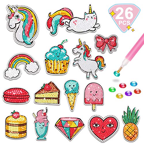 TOY Life 5D Diamond Painting Kits for Kids, 26pcs Diamond Painting Stickers, Gem Sticker, Gem Art Kits for Kids, Diamond Dots Kids Arts and Kids Crafts for Girls 8-12, Unicorn Diamond Painting for Kid from TOY Life