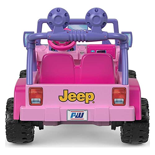Power Wheels Disney Princess Jeep Wrangler Ride-On Battery Powered Vehicle with Sounds and Character Phrases plus Storage from Fisher-Price