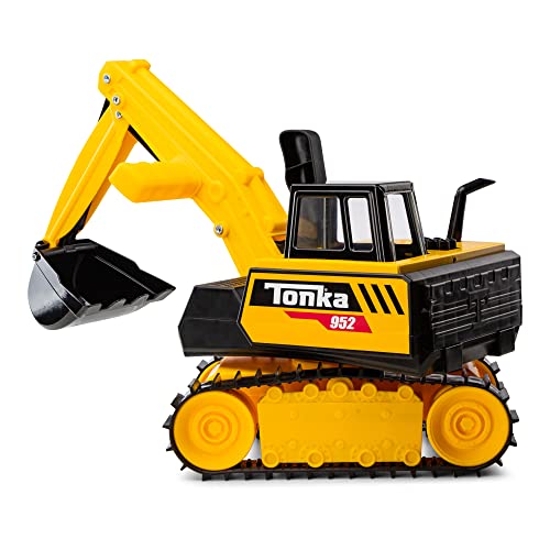 Tonka 6182 Mighty Excavator, Kids Construction Toys for Boys and Girls, Vehicle Toys for Creative Play Trucks for Children Aged 3 +, Yellow & Black by Basic Fun