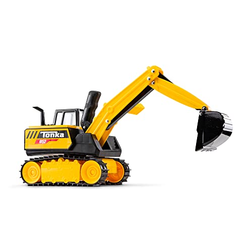 Tonka 6182 Mighty Excavator, Kids Construction Toys for Boys and Girls, Vehicle Toys for Creative Play Trucks for Children Aged 3 +, Yellow & Black by Basic Fun