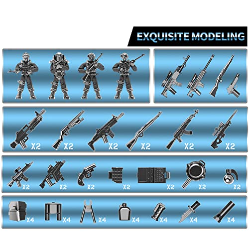 RANI PRIZE Special Forces US Lions Action Figures with Play Figure Vehicle, Accessories â Army Men Military Toys for Kids Ages 10 and Up â Military Vehicle Building Toys Playset - 736 PCS from RANI PRIZE