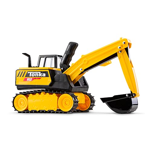 Tonka 6182 Mighty Excavator, Kids Construction Toys for Boys and Girls, Vehicle Toys for Creative Play Trucks for Children Aged 3 +, Yellow & Black by Basic Fun