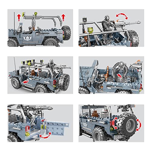 RANI PRIZE Special Forces US Lions Action Figures with Play Figure Vehicle, Accessories â Army Men Military Toys for Kids Ages 10 and Up â Military Vehicle Building Toys Playset - 736 PCS from RANI PRIZE