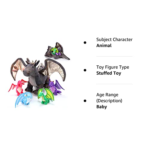 5 Pieces Dragon Plush Toy Set 16 Inch Large Dragon Stuffed Animal with 4 Cute Plush Dragons in Mommy Dragon's Belly Colorful Dragon Plush Set for for Boys Girls Birthday Gifts Party Favors from HyDren