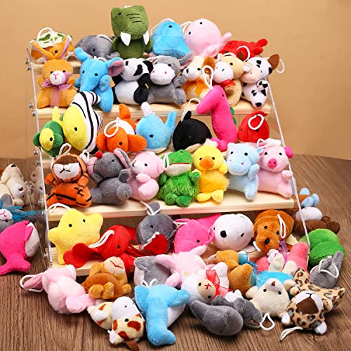 56 Pack Mini Plush Animals Toys Bulk, Small Stuffed Ocean Animal Toy Set, Keychain Decoration for Claw Machine, Birthday Party Favor, Goodie Bag Fillers, Christmas, Classroom Prize Box, School Reward from Uzoxlsn