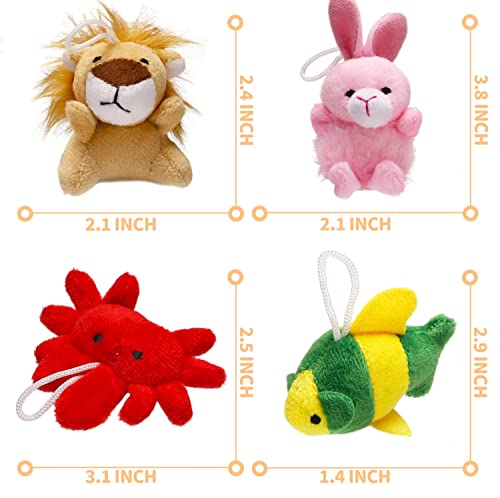 56 Pack Mini Plush Animals Toys Bulk, Small Stuffed Ocean Animal Toy Set, Keychain Decoration for Claw Machine, Birthday Party Favor, Goodie Bag Fillers, Christmas, Classroom Prize Box, School Reward from Uzoxlsn