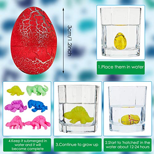 Skylety 60 Pieces Dinosaur Eggs Toys Dino Eggs Grow in Water Hatching in Water Pool Games Science Kits Crack Novelty Toy Mini Dino Egg for Boys Girls Birthday Present Toys Party Favor (Multi-Color) by Skylety