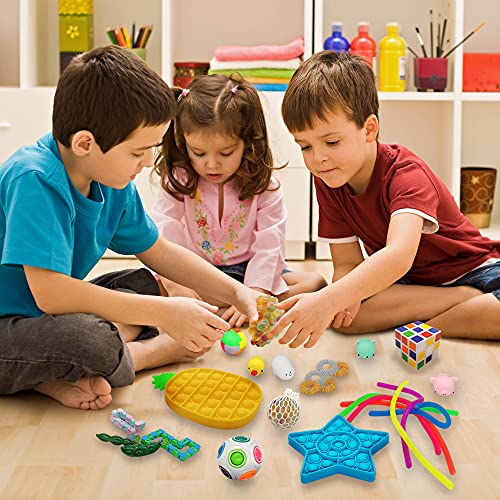 Sensory Fidget Toys Set, Fidget Pack Cheap for Kid/Adult, Stress Relief Anti-Anxiety Special Tool Bundles Gift, 26PCS Miniature Novelty Toy for Classroom Reward Prizes, Birthday Party, Children's Day from Karkara