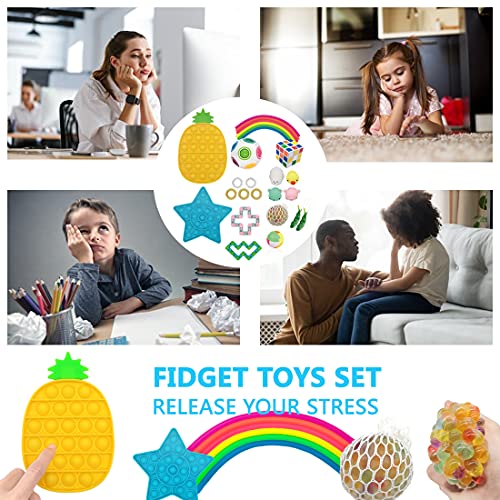 Sensory Fidget Toys Set, Fidget Pack Cheap for Kid/Adult, Stress Relief Anti-Anxiety Special Tool Bundles Gift, 26PCS Miniature Novelty Toy for Classroom Reward Prizes, Birthday Party, Children's Day from Karkara