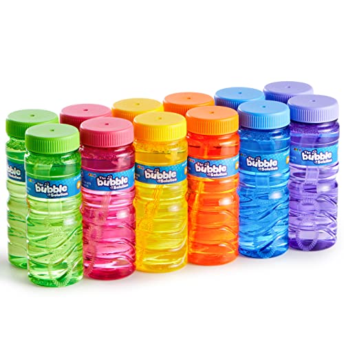 JOYIN 24 Pcs Bubble Bottles with Wand Assortment for Kids, 4oz Blow Bubbles Solution Novelty Summer Toy, Party Favors, Birthday, Outdoor & Indoor Activity by JOYIN INC