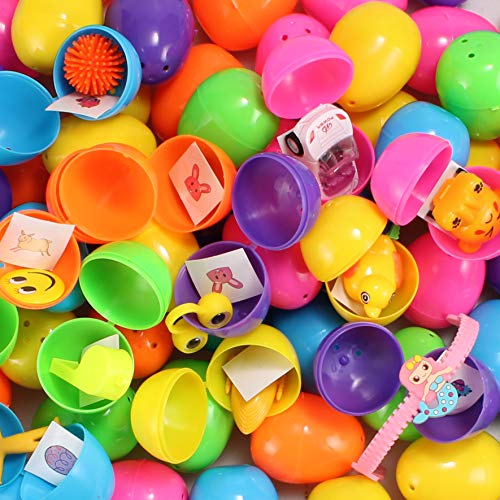 80 Packs Pre Filled Easter Eggs with Novelty Toys and Stickers, 2 3/8â 80 Bright Colorful Easter Eggs for Easter Basket Stuffers, Easter Party Favors, Easter Egg Hunt, Classroom Events from Joyin, Inc.