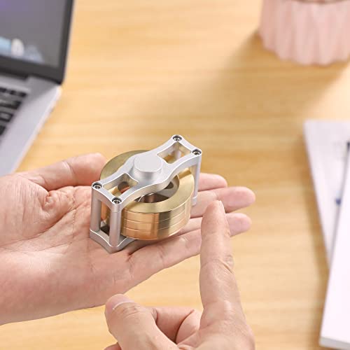 Brass Metal Spinning Top, Kinetic Fidget Spinner Desk Toys for Office Adults from BEHEART