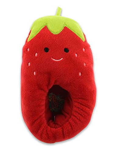 Yankee Toy Box Strawberry Toddler Kids Ultra Soft Plush Mooshy Stuffed Novelty Slippers (Strawberry, 7-8 M US Toddler) by 
