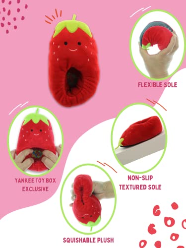Yankee Toy Box Strawberry Toddler Kids Ultra Soft Plush Mooshy Stuffed Novelty Slippers (Strawberry, 7-8 M US Toddler) by 