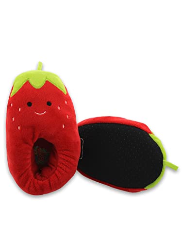 Yankee Toy Box Strawberry Toddler Kids Ultra Soft Plush Mooshy Stuffed Novelty Slippers (Strawberry, 7-8 M US Toddler) by 