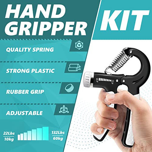 roygra Grip Strength Trainer, Forearm Workout, Hand & Finger Exerciser - 5 Pack from 