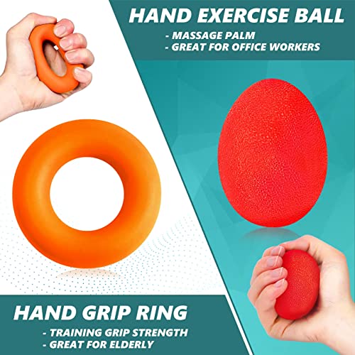 roygra Grip Strength Trainer, Forearm Workout, Hand & Finger Exerciser - 5 Pack from 