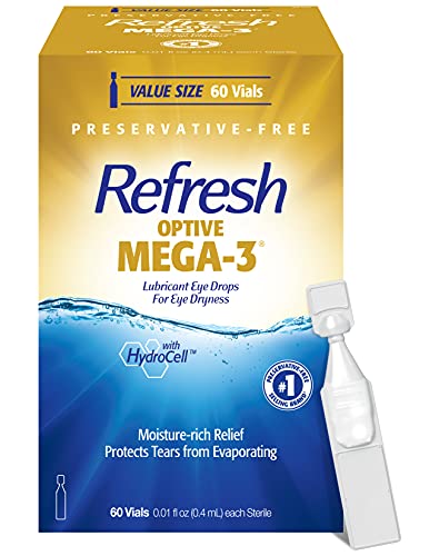 Refresh Optive Mega-3 Lubricant Eye Drops, Preservative-Free, 0.01 Fl Oz Single-Use Containers, 60 Count by Allergan, Inc. (Health and Personal Care)