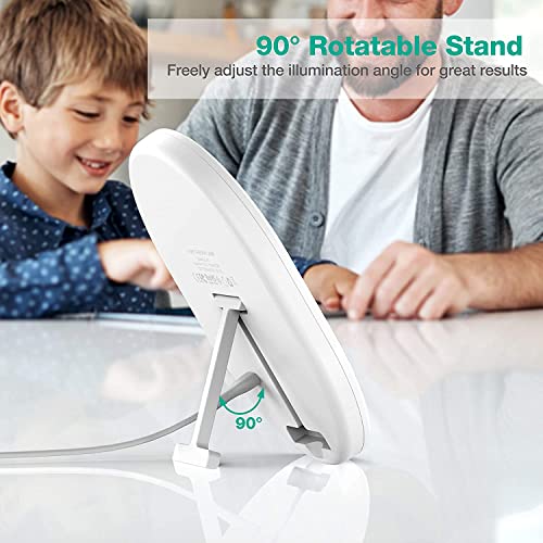 Light Therapy Lamp, UV-Free 10000 Lux Therapy Light, Touch Control with 3 Adjustable Brightness Levels and 4 Timer Function, Large Light Surface 90Â° Rotatable Stand, Compact Size for Home/Office Use by Erligpowht