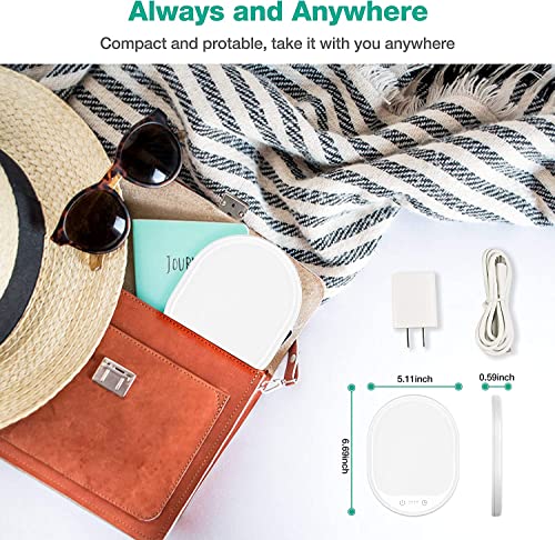 Light Therapy Lamp, UV-Free 10000 Lux Therapy Light, Touch Control with 3 Adjustable Brightness Levels and 4 Timer Function, Large Light Surface 90Â° Rotatable Stand, Compact Size for Home/Office Use by Erligpowht