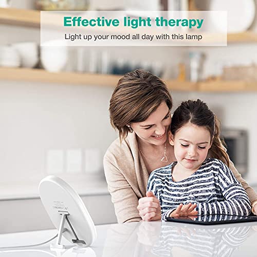 Light Therapy Lamp, UV-Free 10000 Lux Therapy Light, Touch Control with 3 Adjustable Brightness Levels and 4 Timer Function, Large Light Surface 90Â° Rotatable Stand, Compact Size for Home/Office Use by Erligpowht