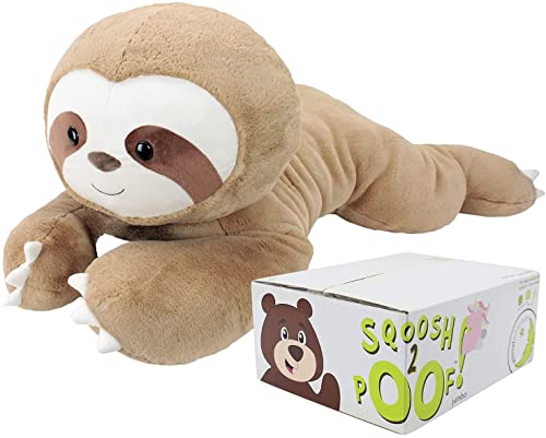 Animal Adventure | Sqoosh2Poof Giant, Cuddly, Ultra Soft Plush Stuffed Animal with Bonus Interactive Surprise - 44" Sloth by Animal Adventure