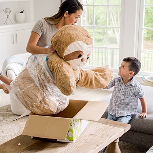 Animal Adventure | Sqoosh2Poof Giant, Cuddly, Ultra Soft Plush Stuffed Animal with Bonus Interactive Surprise - 44" Sloth by Animal Adventure