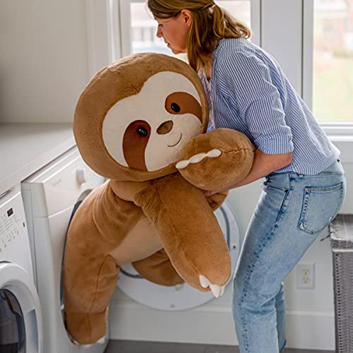 Animal Adventure | Sqoosh2Poof Giant, Cuddly, Ultra Soft Plush Stuffed Animal with Bonus Interactive Surprise - 44" Sloth by Animal Adventure