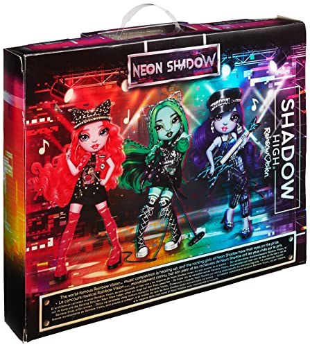 Rainbow High Vision and Neon Shadow-Mara Pinkett (Neon Pink) Fashion Doll. 2 Designer Outfits to Mix & Match with Rock Band Accessories PLAYSET, Great Gift for Kids 6-12 Years Old & Collectors by MGA Entertainment