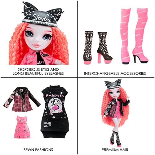 Rainbow High Vision and Neon Shadow-Mara Pinkett (Neon Pink) Fashion Doll. 2 Designer Outfits to Mix & Match with Rock Band Accessories PLAYSET, Great Gift for Kids 6-12 Years Old & Collectors by MGA Entertainment
