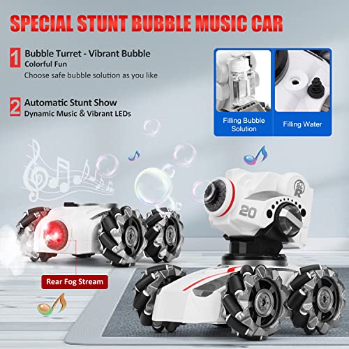 CXJ 3 Head RC Tank Car, Shooting Water Bullets(Bomb) Remote Control Car, Kids 4WD Battle Stunt Car, Blow Bubble, Shoot Foam Darts, 360Â°Rotating, LEDs, Music, Toy Gifts for 6-15 Years Old Boys Girls from CXJ
