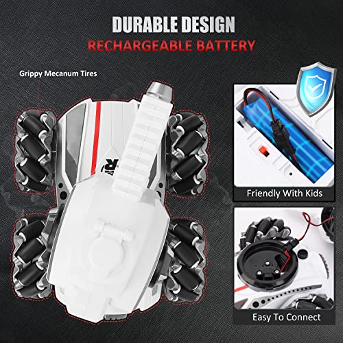 CXJ 3 Head RC Tank Car, Shooting Water Bullets(Bomb) Remote Control Car, Kids 4WD Battle Stunt Car, Blow Bubble, Shoot Foam Darts, 360Â°Rotating, LEDs, Music, Toy Gifts for 6-15 Years Old Boys Girls from CXJ