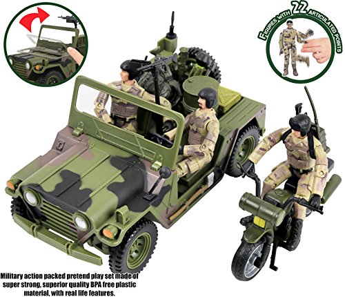 Click Nâ Play Military Expeditionary Logistics Engineering Unit 29 Piece Play Set with Accessories. by Click N' Play