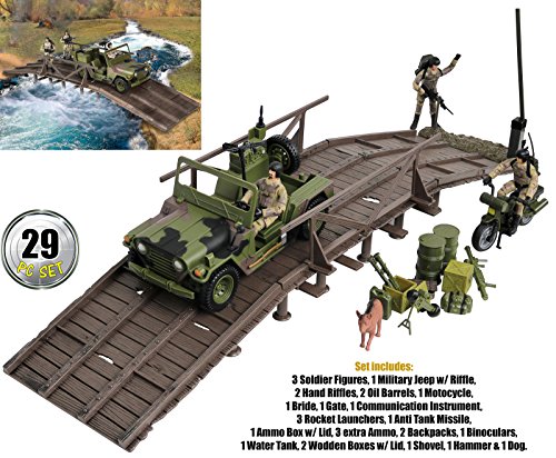 Click Nâ Play Military Expeditionary Logistics Engineering Unit 29 Piece Play Set with Accessories. by Click N' Play