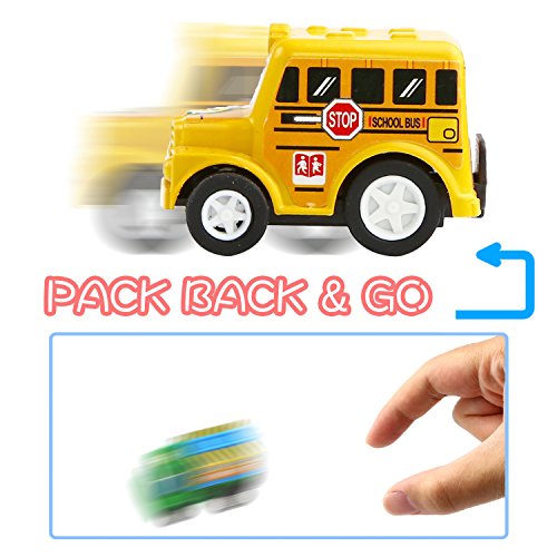 Pull Back Car, 12 Pack Assorted Mini Plastic Vehicle Set,Funcorn Toys Pull Back Truck and Car Toys for Boys Kids Toddler Party Favors,Die Cast Car Toy Play Set from Funcorn Toys