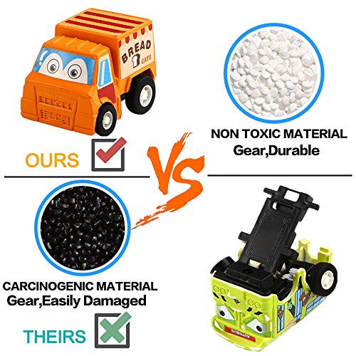 Pull Back Car, 12 Pack Assorted Mini Plastic Vehicle Set,Funcorn Toys Pull Back Truck and Car Toys for Boys Kids Toddler Party Favors,Die Cast Car Toy Play Set from Funcorn Toys